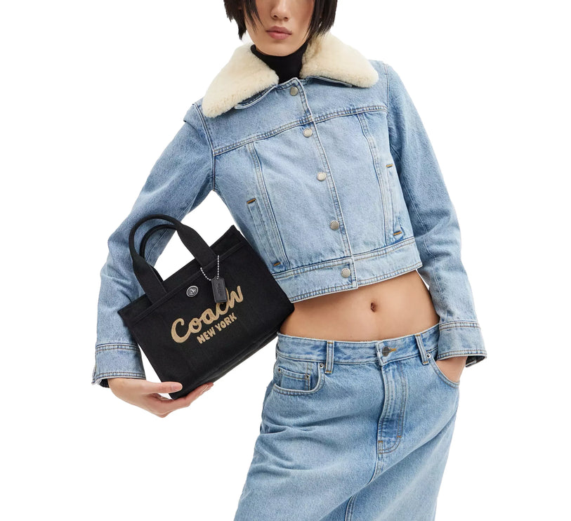 Coach Women's Cargo Tote Bag 26 Silver/Black