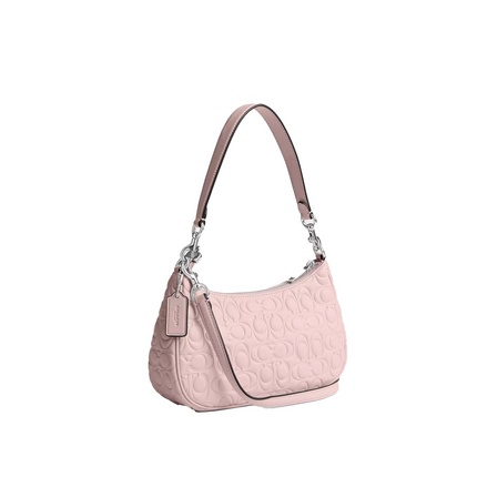 Coach Women's Teri Shoulder Bag In Signature Leather Silver/Blush