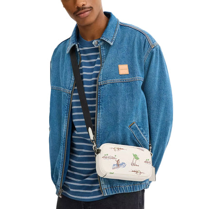 Coach Unisex Jayden Crossbody Bag With Surf Print Gunmetal/Chalk Multi