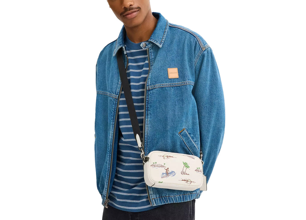 Coach Unisex Jayden Crossbody Bag With Surf Print Gunmetal/Chalk Multi