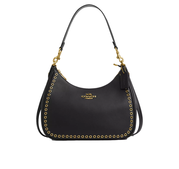 Coach Women's Teri Hobo Bag With Grommets Brass/Black