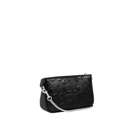 Coach Women's Nolita 19 In Signature Leather With Heart Charm Silver/Black