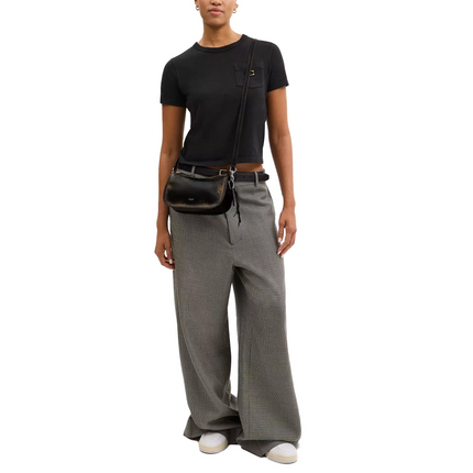 Coach Women's Waverly Bag In Loved Leather Silver/Black Brown