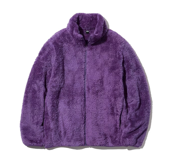 Uniqlo Women's Fluffy Yarn Fleece Full Zip Jacket 77 Purple