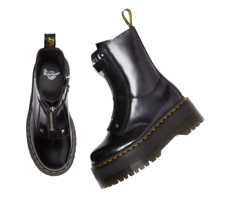 Dr. Martens Women's Jetta Hi Max Buttero Leather Platform Boots Black