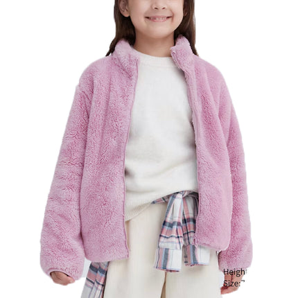 Uniqlo Kid's Fluffy Yarn Fleece Full Zip Jacket 11 Pink