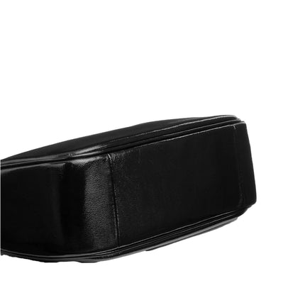 Coach Women's Teri Hobo Bag With Pouch Crinkle Leather Black/Silver