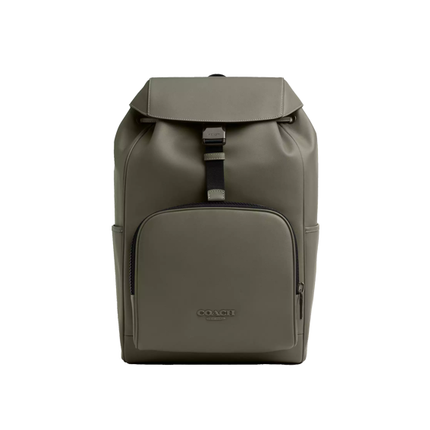 Coach Unisex Racer Backpack  Gunmetal/Military Green