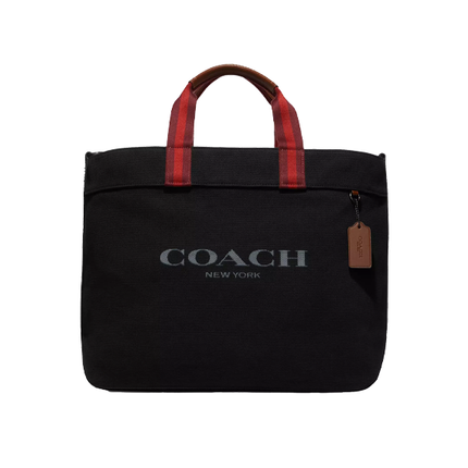 Coach Unisex Canvas Tote Bag 38 Black Copper/Black