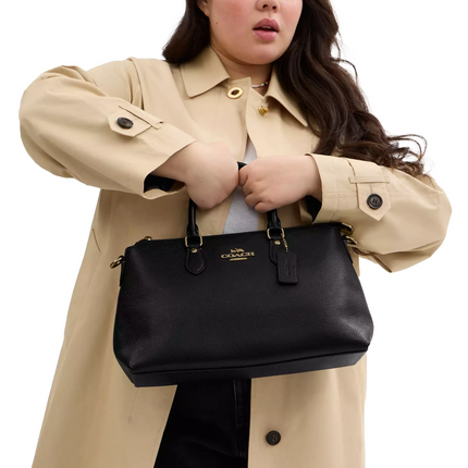 Coach Women's Georgia Satchel Bag Gold/Black