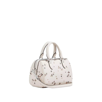 Coach Women's Mini Rowan Crossbody Bag With Star Print White/Silver