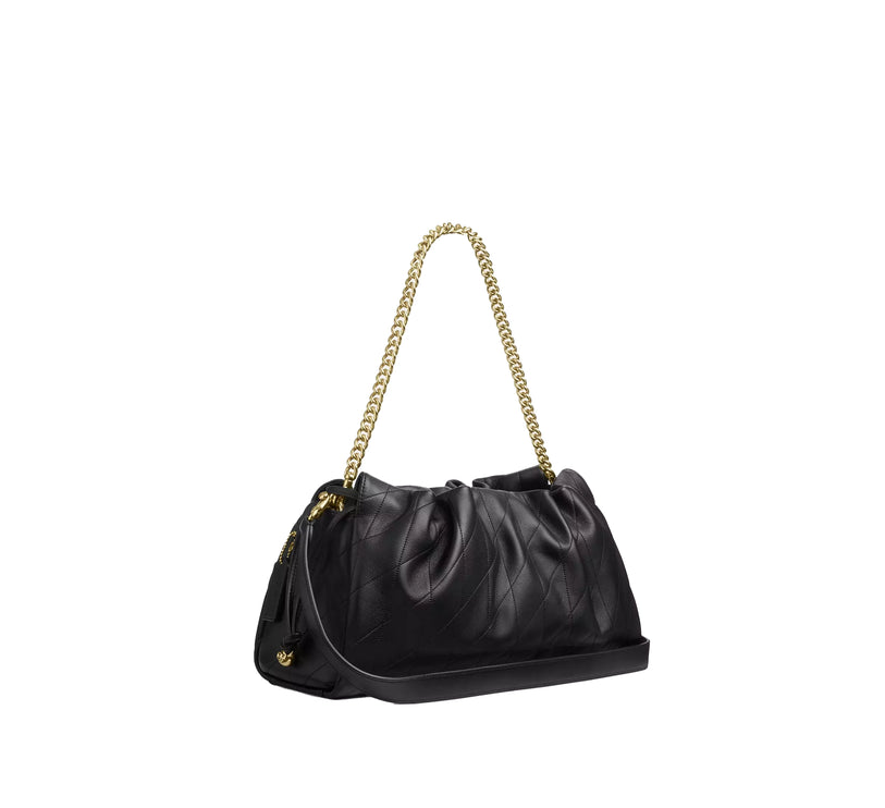 Coach Women's Faye Large Shoulder Bag With Quilting Gold/Black