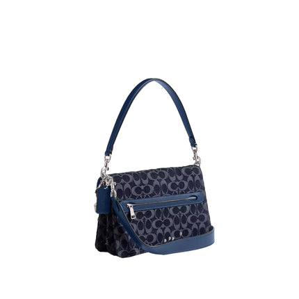 Coach Women's Chain Tabby Shoulder Bag In Signature Denim/Silver/Deep Blue Multi