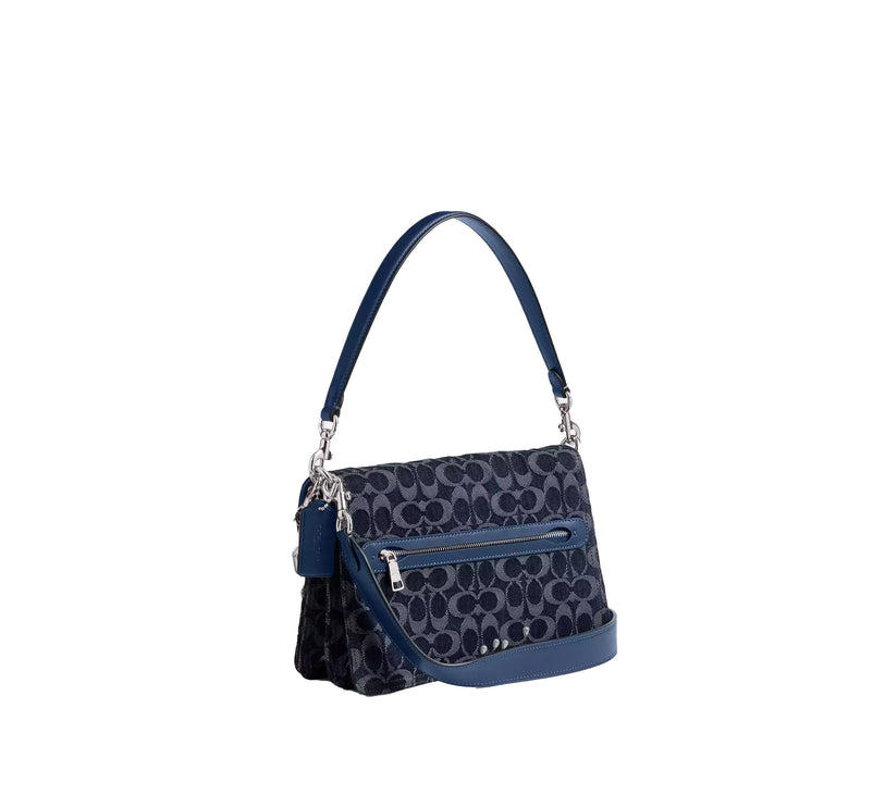 Coach Women's Chain Tabby Shoulder Bag In Signature Denim/Silver/Deep Blue Multi