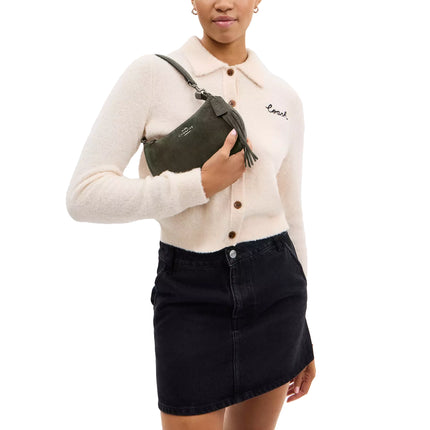 Coach Women's Teri Mini Crossbody Bag Suede/Gunmetal/Army Green