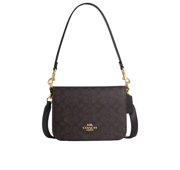 Coach Women's Quinn Bag In Signature Canvas Gold/Walnut/Black