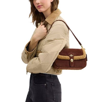 Coach Women's Hadley Shoulder Bag Gold/Vintage Brown Multi