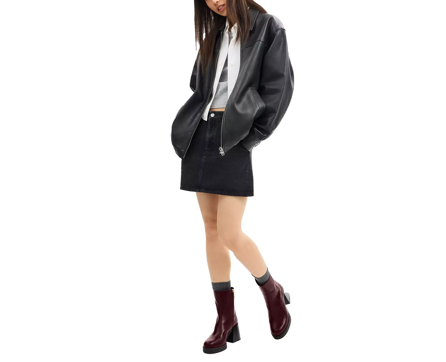 Coach Women's Block Heel Boot Dark Wine