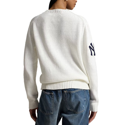 Polo Ralph Lauren Men's Polo Ralph Lauren Yankees Bear Sweater Deckwash White Combo