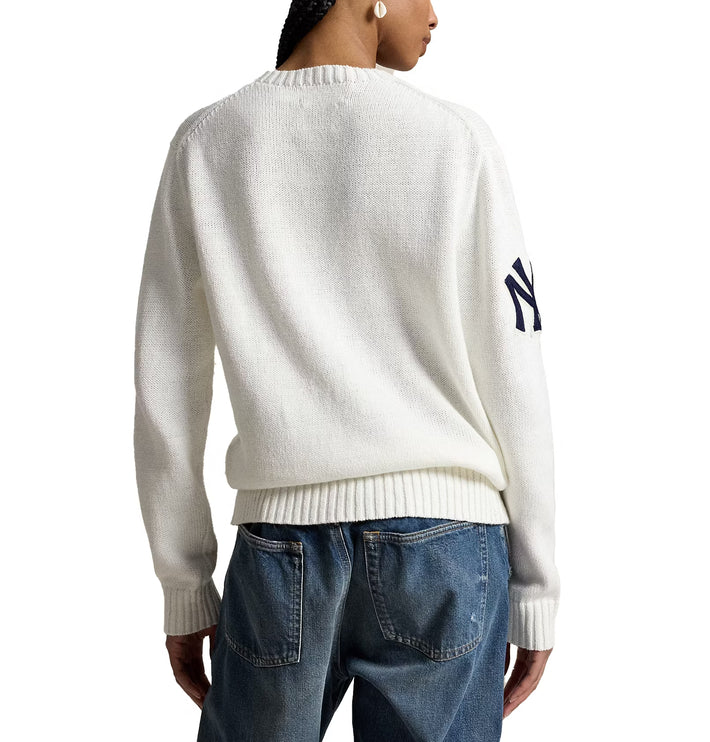 Polo Ralph Lauren Men's Polo Ralph Lauren Yankees Bear Sweater Deckwash White Combo