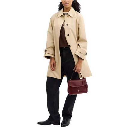 Coach Women's Emory Top Handle Bag Gold/Maroon