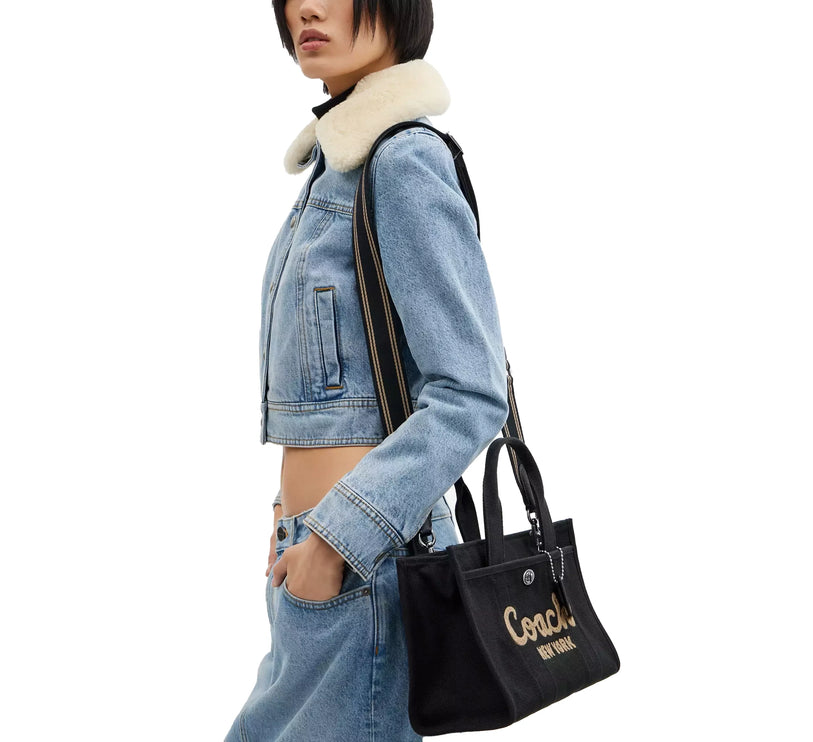 Coach Women's Cargo Tote Bag 26 Silver/Black