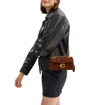 Coach Women's Tabby Shoulder Bag 20 With Quilting Suede/Brass/Warm Brown