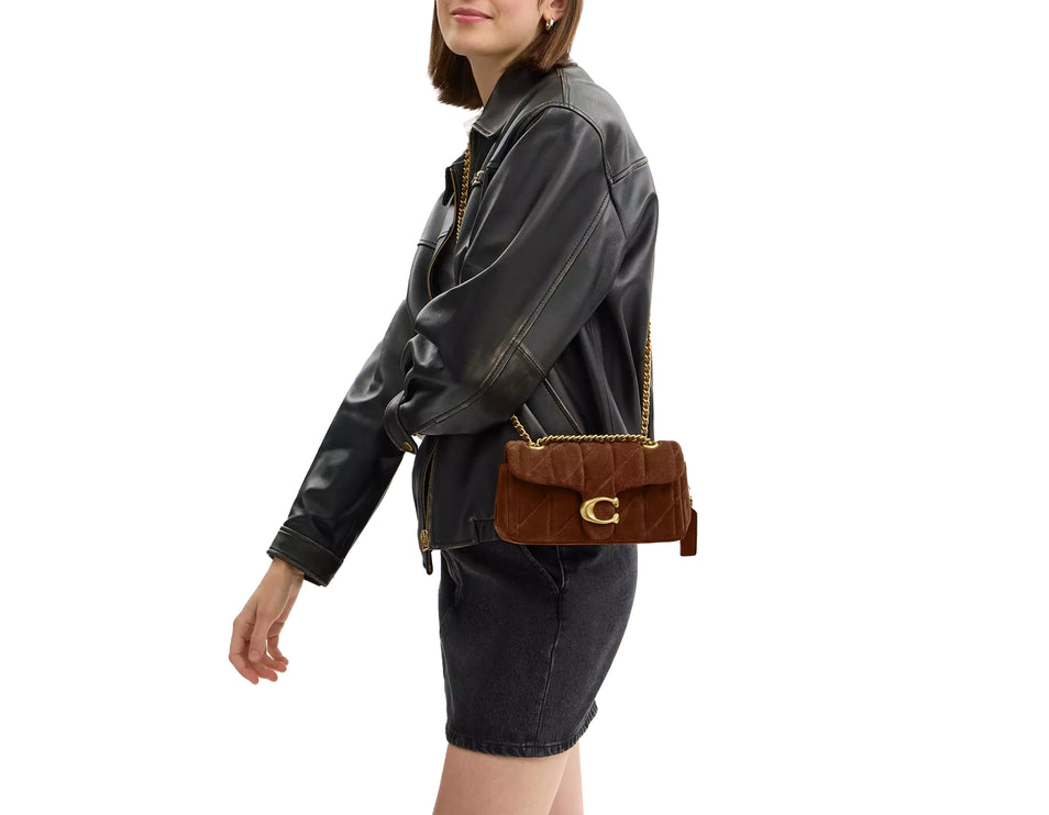 Coach Women's Tabby Shoulder Bag 20 With Quilting Suede/Brass/Warm Brown