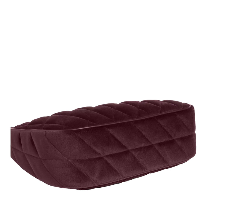 Coach Women's Teri Hobo Bag In Organic Cotton With Quilting Gunmetal/Burgundy