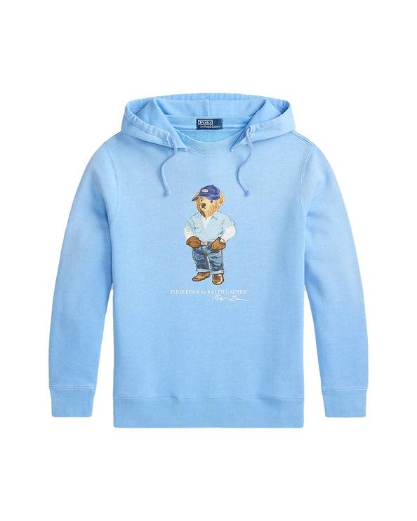 Polo Ralph Lauren Men's Polo Bear Fleece Hoodie Chambray Blue Denim Bear