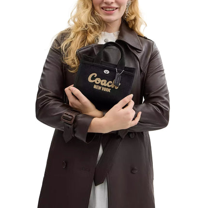 Coach Women's Cargo Tote Bag 20 Silver/Black