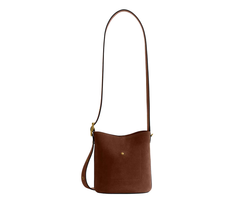 Coach Women's Bleecker Bucket Bag 21 Suede/Brass