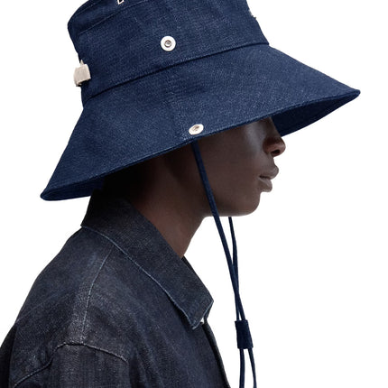 Jacquemus Unisex The de-Nîmes Denim Bucket Hat Navy