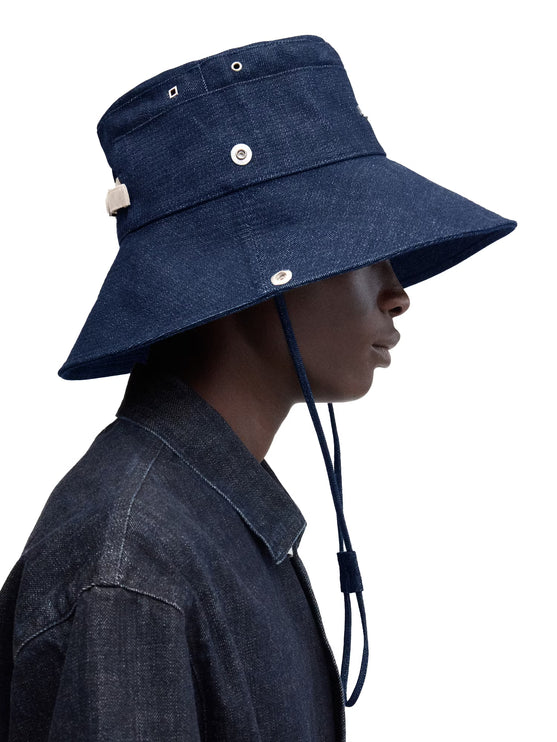 Jacquemus Unisex The de-Nîmes Denim Bucket Hat Navy