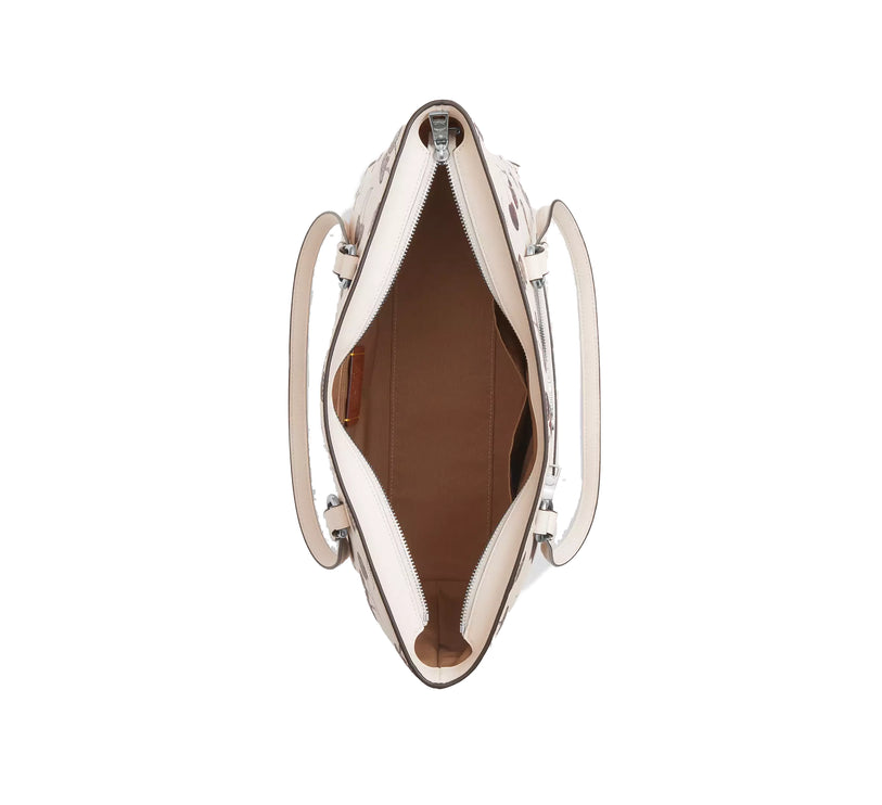 Coach Women's Station Tote Bag With Cherry Print White/Silver