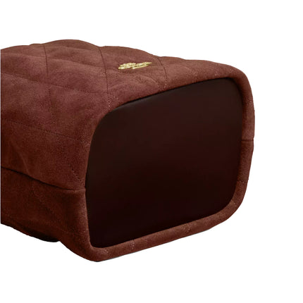 Coach Women's Faye Mini Drawstring Bag With Quilting Suede Gold