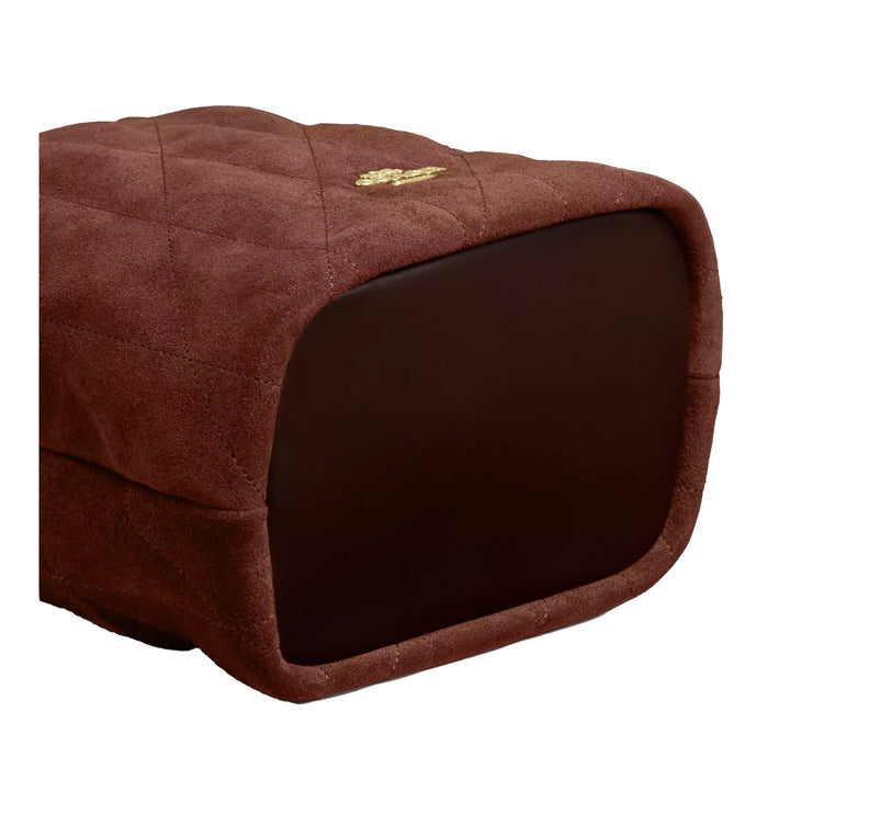 Coach Women's Faye Mini Drawstring Bag With Quilting Suede Gold