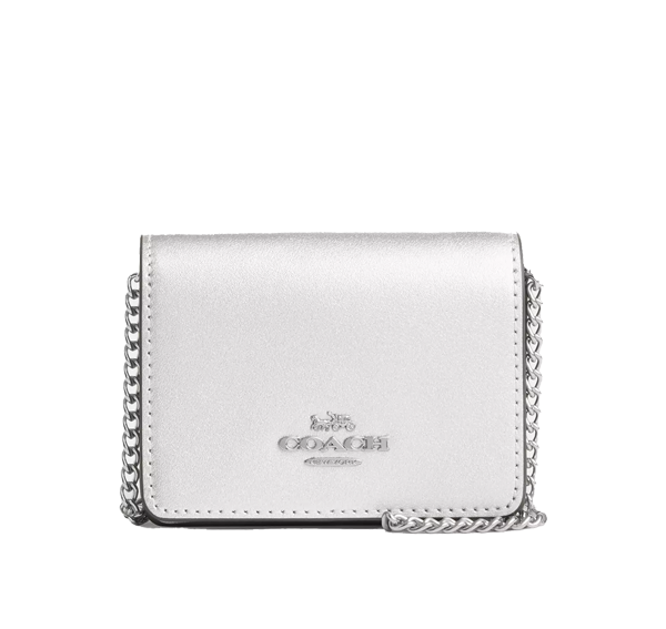 Coach Women's Mini Wallet On A Chain Silver/Light Silver