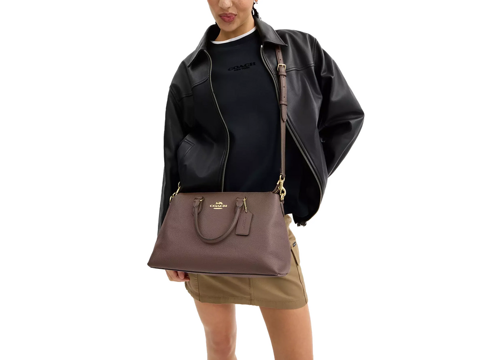 Coach Women's Georgia Satchel Bag Gold/Dark Stone