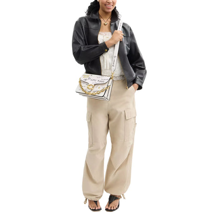 Coach Women's Chain Tabby Shoulder Bag With Sketch Print Brass/Chalk Multi