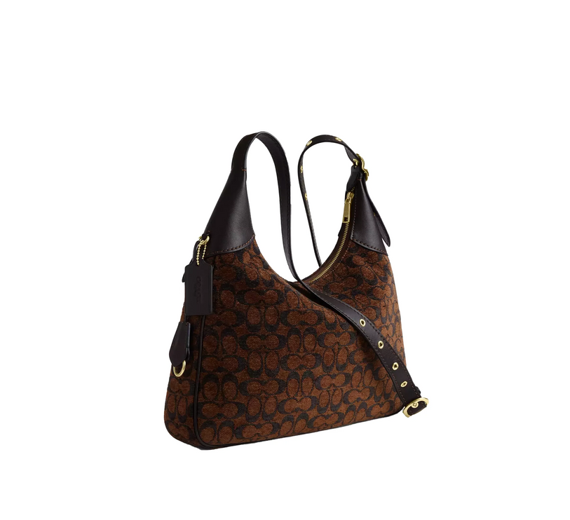 Coach Women's Ella Shoulder Bag In Signature Chenille Gold