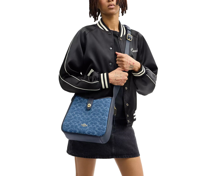 Coach Women's Hadley Convertible Crossbody Bag In Signature Denim Gold/Indigo