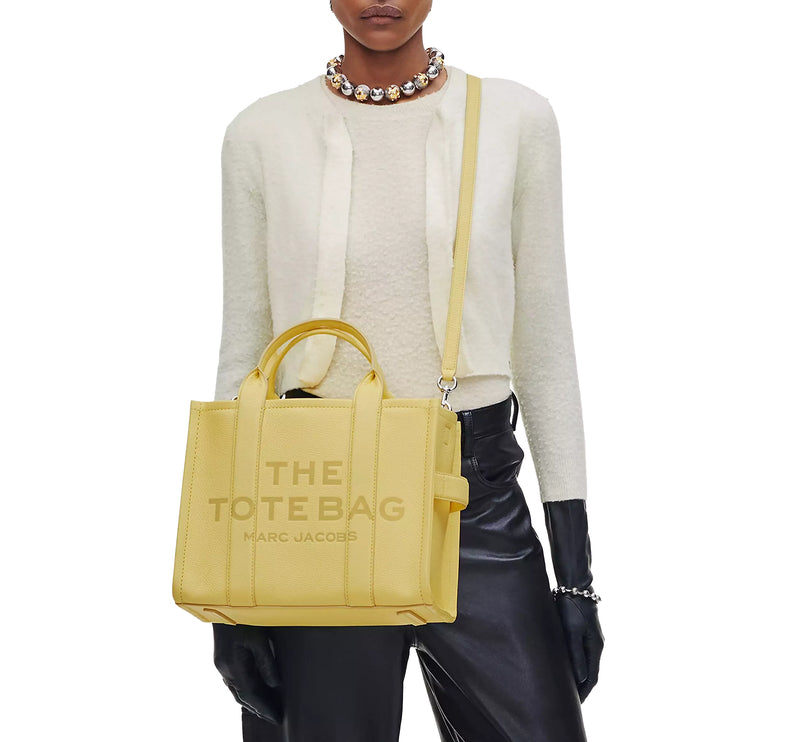 Marc Jacobs Women's The Leather Medium Tote Bag Custard
