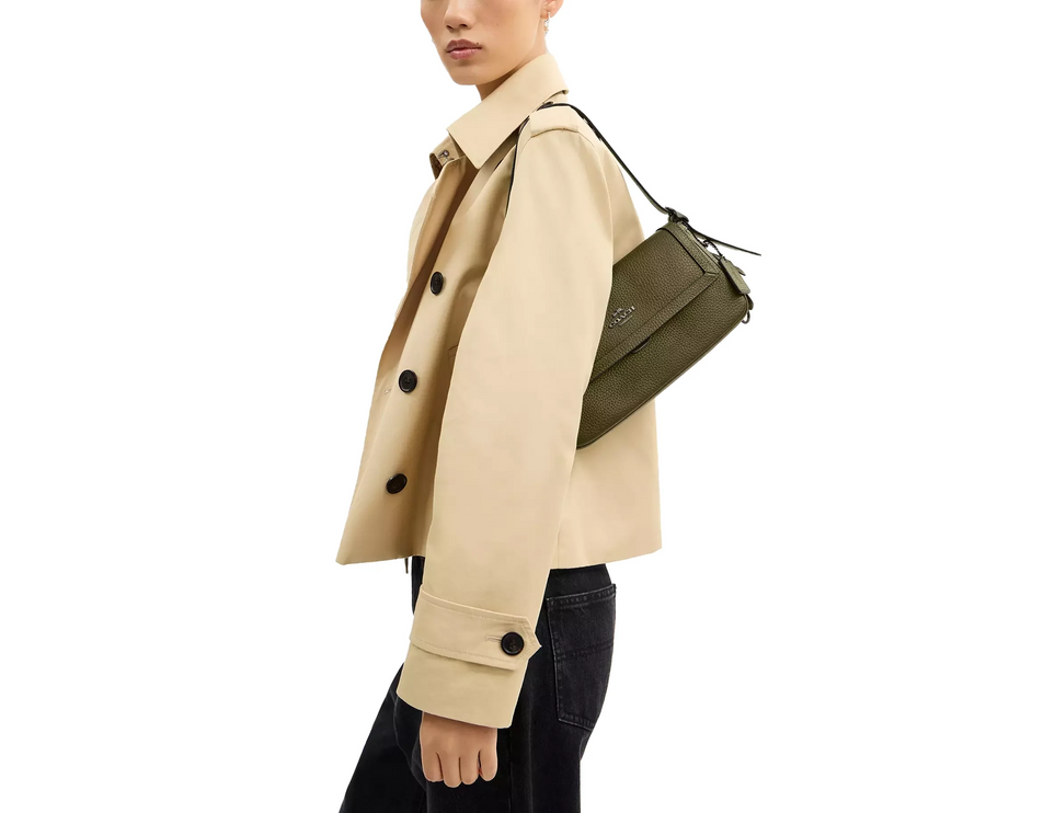 Coach Women's Etta Small Flap Shoulder Bag Gunmetal/Olive