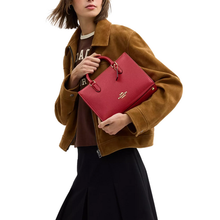 Coach Women's Maggie Small Tote Bag Gold/True Red