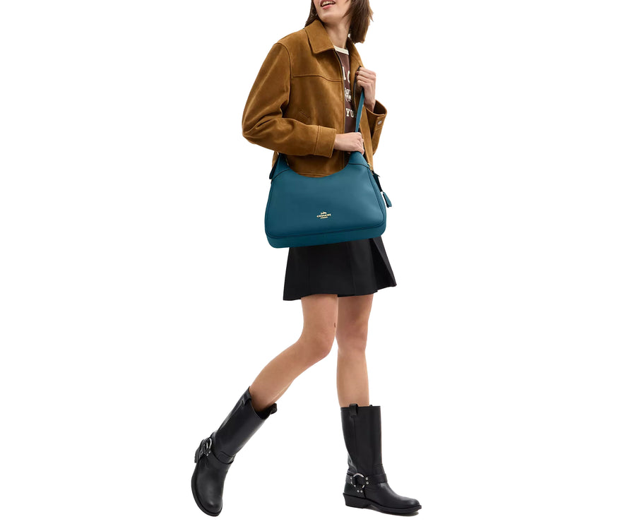 Coach Women's Ella Shoulder Bag Gold/Teal Ink