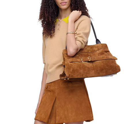 Marc Jacobs Women's The Suede Dakota Satchel Bag Copper