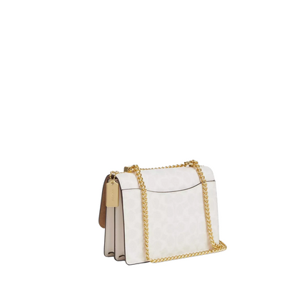 Coach Women's Klare Crossbody Bag In Signature Canvas Gold/White/Chalk