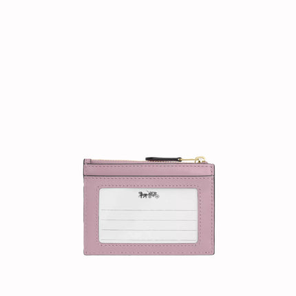 Coach Women's Mini Skinny Id Case With Quilting Gold/Carnation