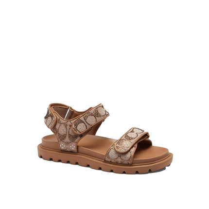Coach Women's Brynn Sandal In Crystal Signature Jacquard Tan